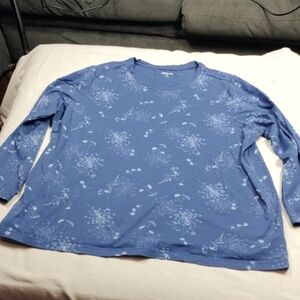Lands end Womens Floral Long Sleeve Top Size 2X